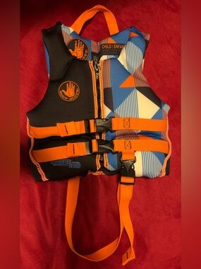 Body Glove Child USCG Approved EVOPrene Life Jacket 33-55 lbs Orange/Blue